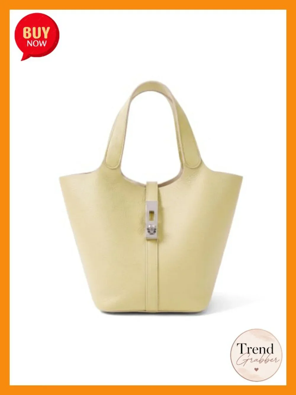 Vegan Leather Top Handle Satchel Bag - Bucket Purse for Work Evening